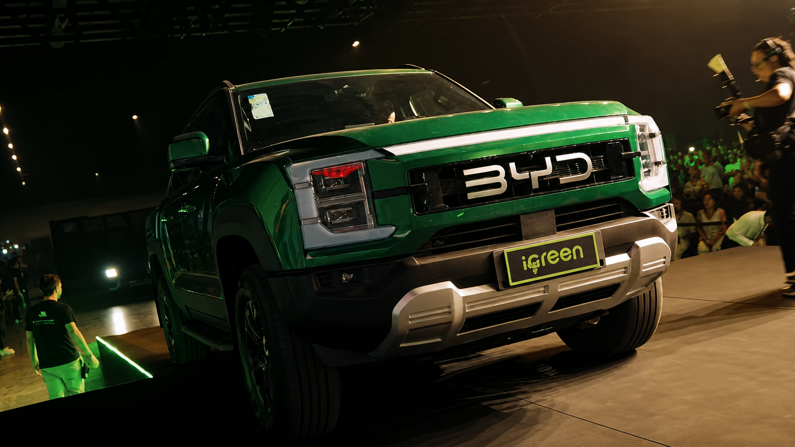 Carro verde em evento iGreen